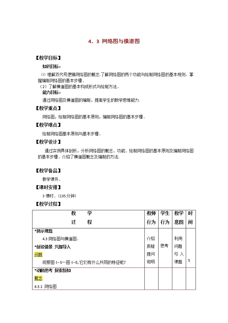 4.3网络图与横道图 课件+教案01