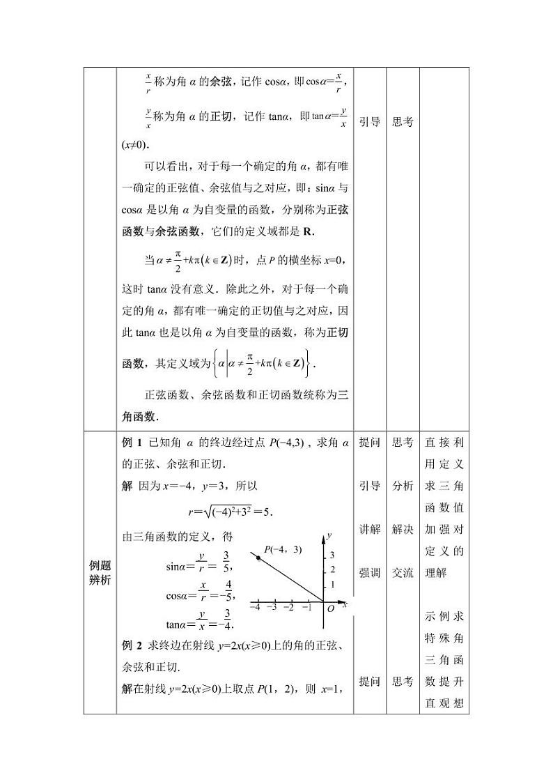 4.3 任意角的三角函数 教案03