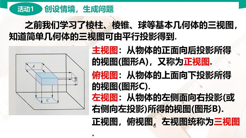 7.3 简单几何体的三视图 中职数学 高一下学期同步教学课件第5页