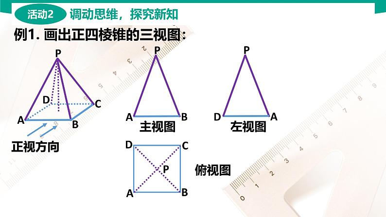 7.3 简单几何体的三视图 中职数学 高一下学期同步教学课件第6页