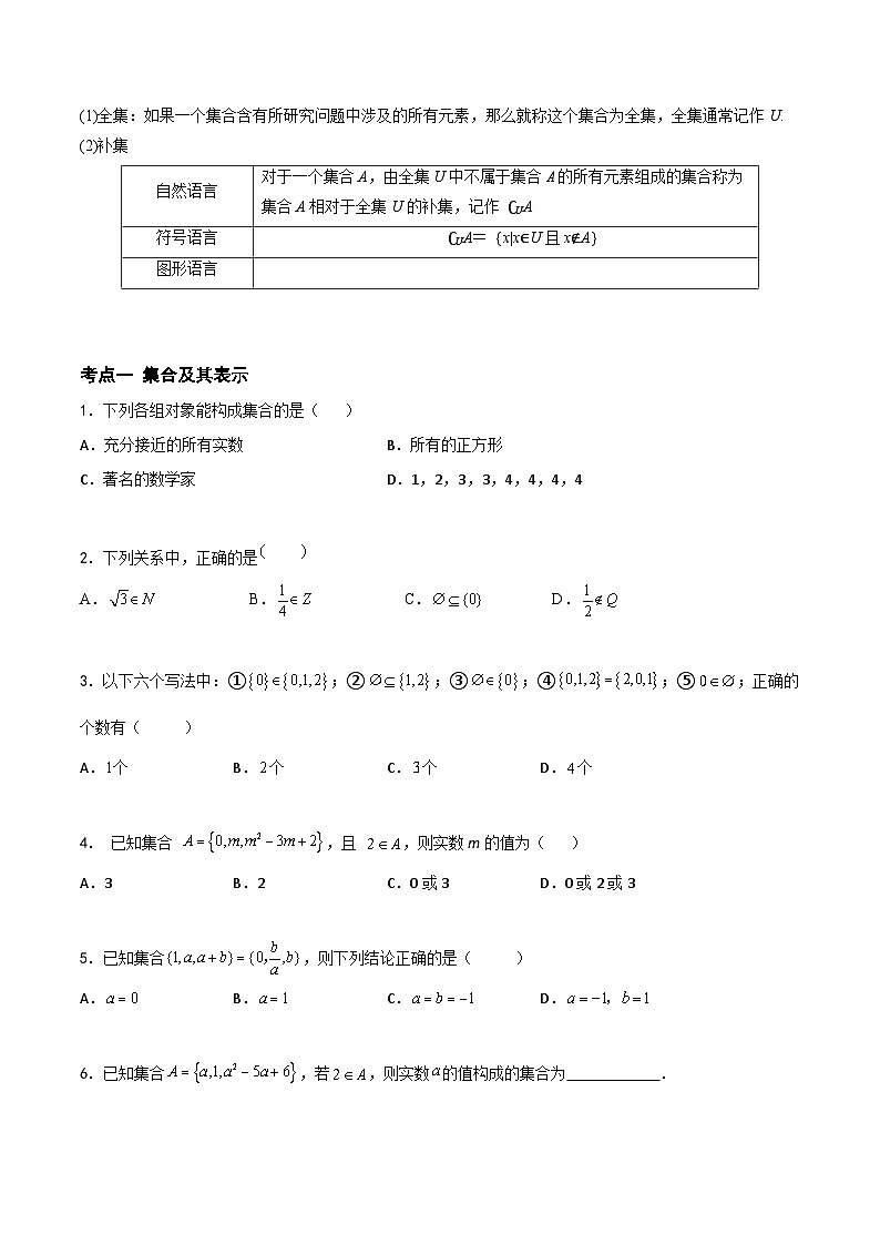 （高教版2021）中职高中数学单元复习 第1章 集合（知识考点） 讲义（原卷版)第3页