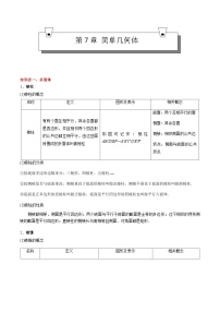 【期中复习】（高教版2021）中职高中数学 基础模块下册 单元复习 第7章 简单几何体（知识考点）讲义