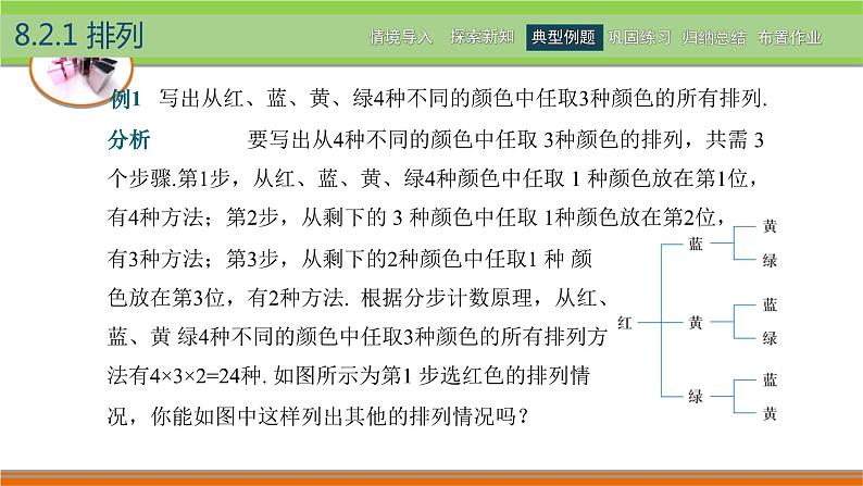 【简约实用】高教版（2021）中职数学 拓展模块二下册 8.2排列与组合课件+教案+课内练习题答案08