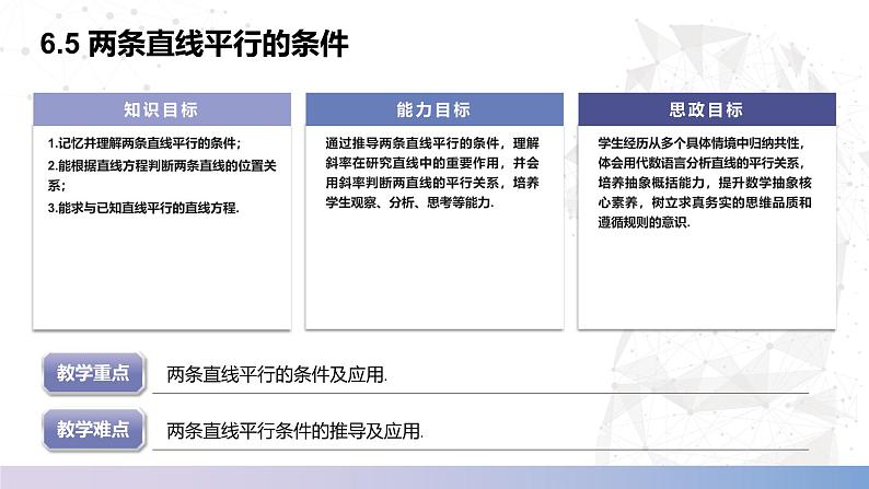 【中职数学】北师大版基础模块下册 第六章《直线与圆》6.5 两条直线平行的条件 课件第2页