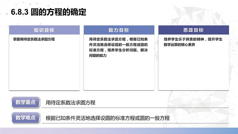 【北师大版中职数学】基础模块下册 6.8.3 圆的方程的确定（课件+教案）02