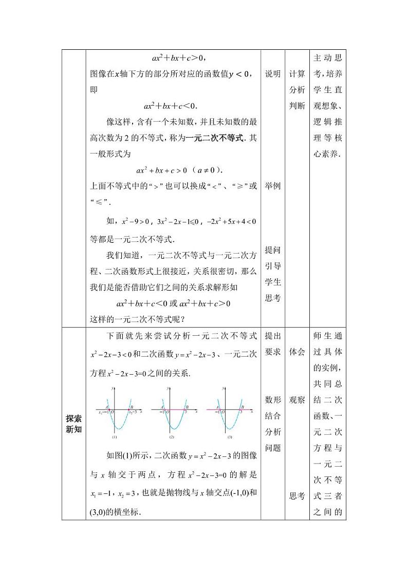 高教版2021 中职数学  基础模块上册 第二章 2.3一元二次不等式（3课时）-课件+教案02