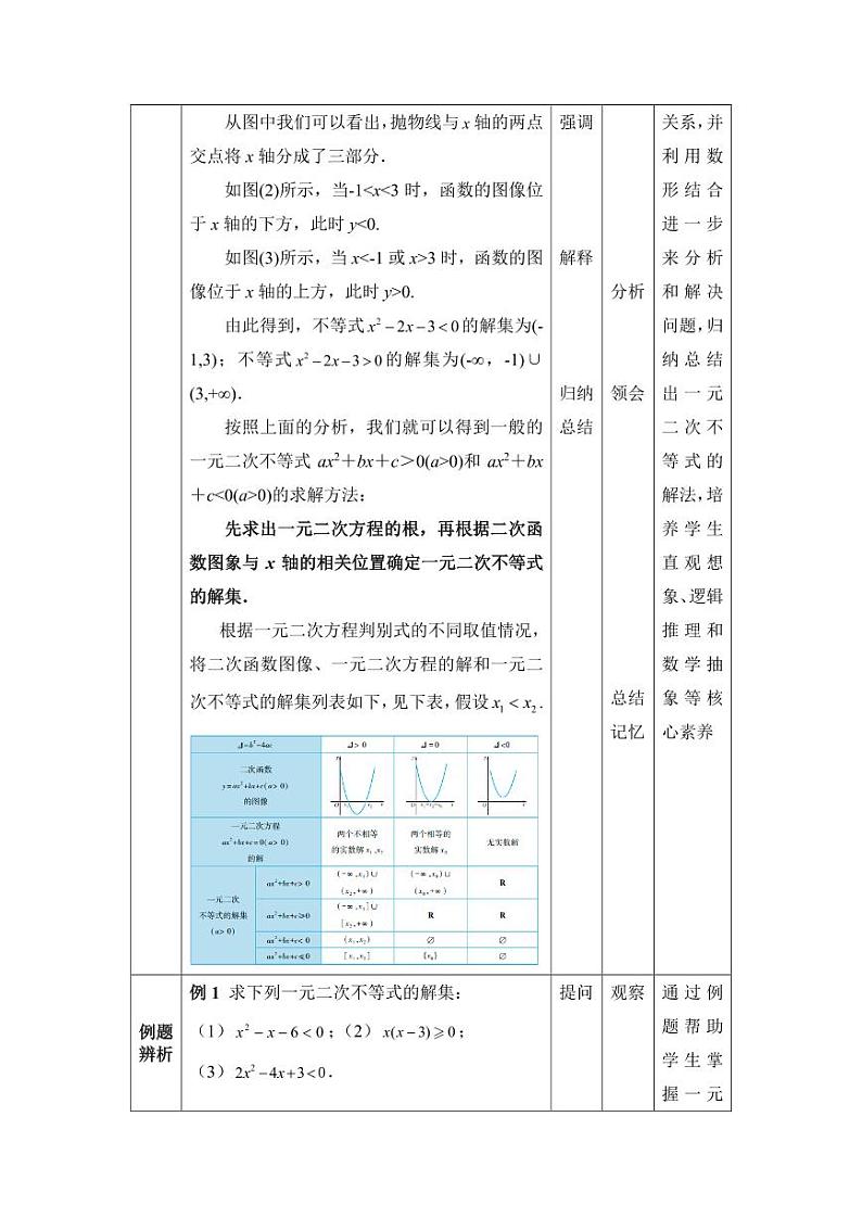 高教版2021 中职数学  基础模块上册 第二章 2.3一元二次不等式（3课时）-课件+教案03