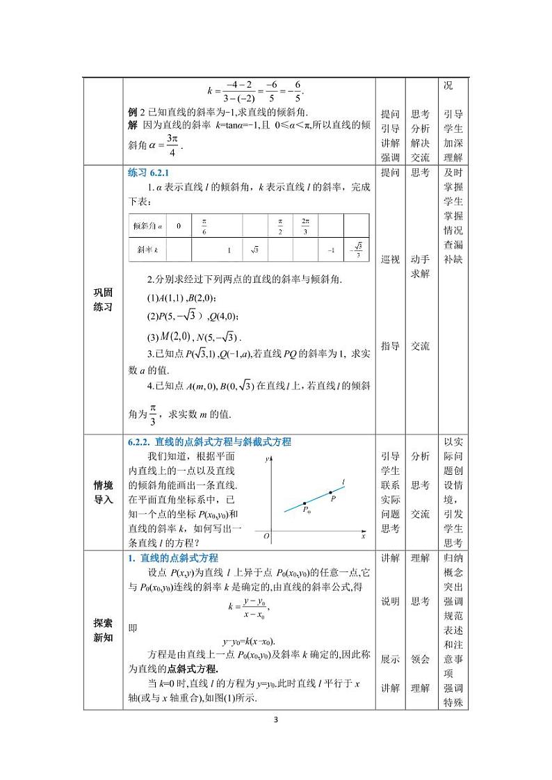 高教版2021 中职数学  基础模块下册 第六章 6.2 直线的方程（4课时）-课件+教案03