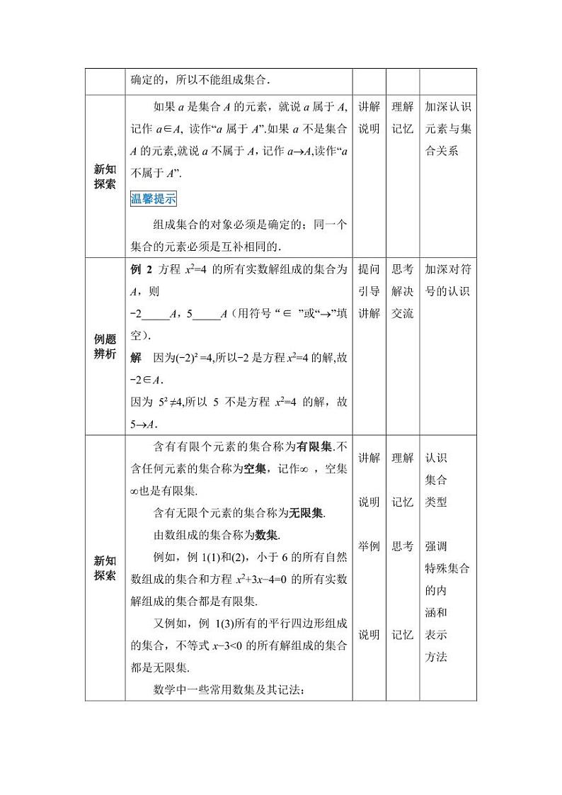 高教版2021 中职数学  基础模块上册 第一章 1.1集合及其表示（3课时）-课件+教案03