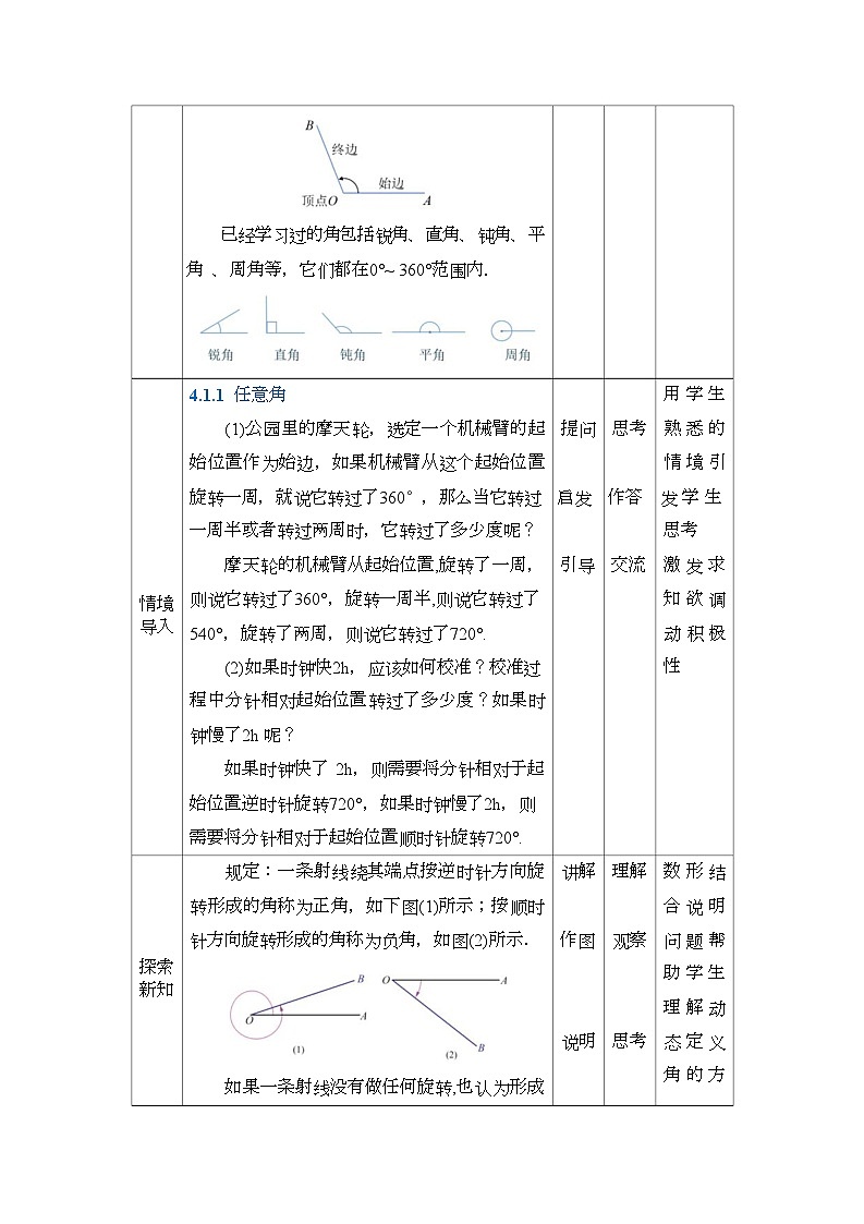 高教版2021 中职数学  基础模块上册 第四章三角函数 4.1角的概念的推广（2课时）-课件+教案02