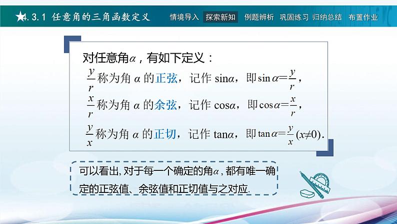 高教版2021 中职数学  基础模块上册 第四章三角函数 4.3任意角的三角函数（3课时）-课件+教案07