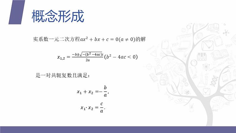 【北师大版中职数学】拓展模块一 下册 7.3《复数范围内实系数一元二次方程的解法》课件+教案05