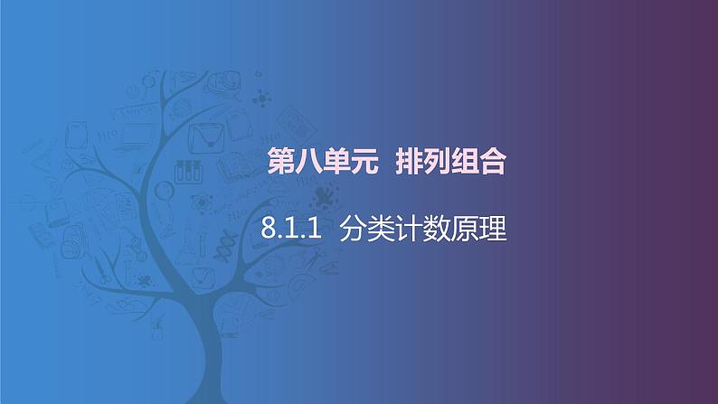 北师大版《中职数学（拓展模块一 下册）》第7课 分类计数原理 课件第1页