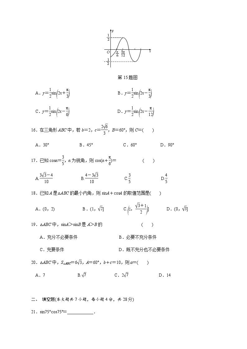 【备战2024中职高考】中职数学 二轮复习 专题模拟卷专题04　三角函数测试卷(一)（学生版）第3页