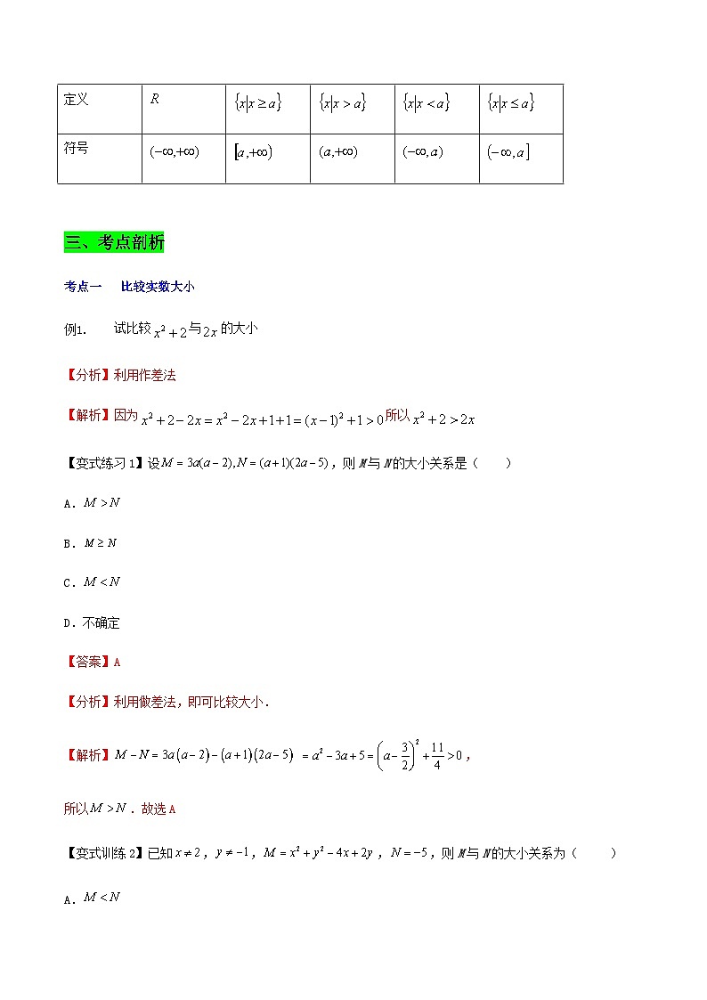 【备战2024年中职高考】中职数学 一轮复习专题训练（考点讲与练）专题03  不等式的基本性质及区间（讲）.zip03