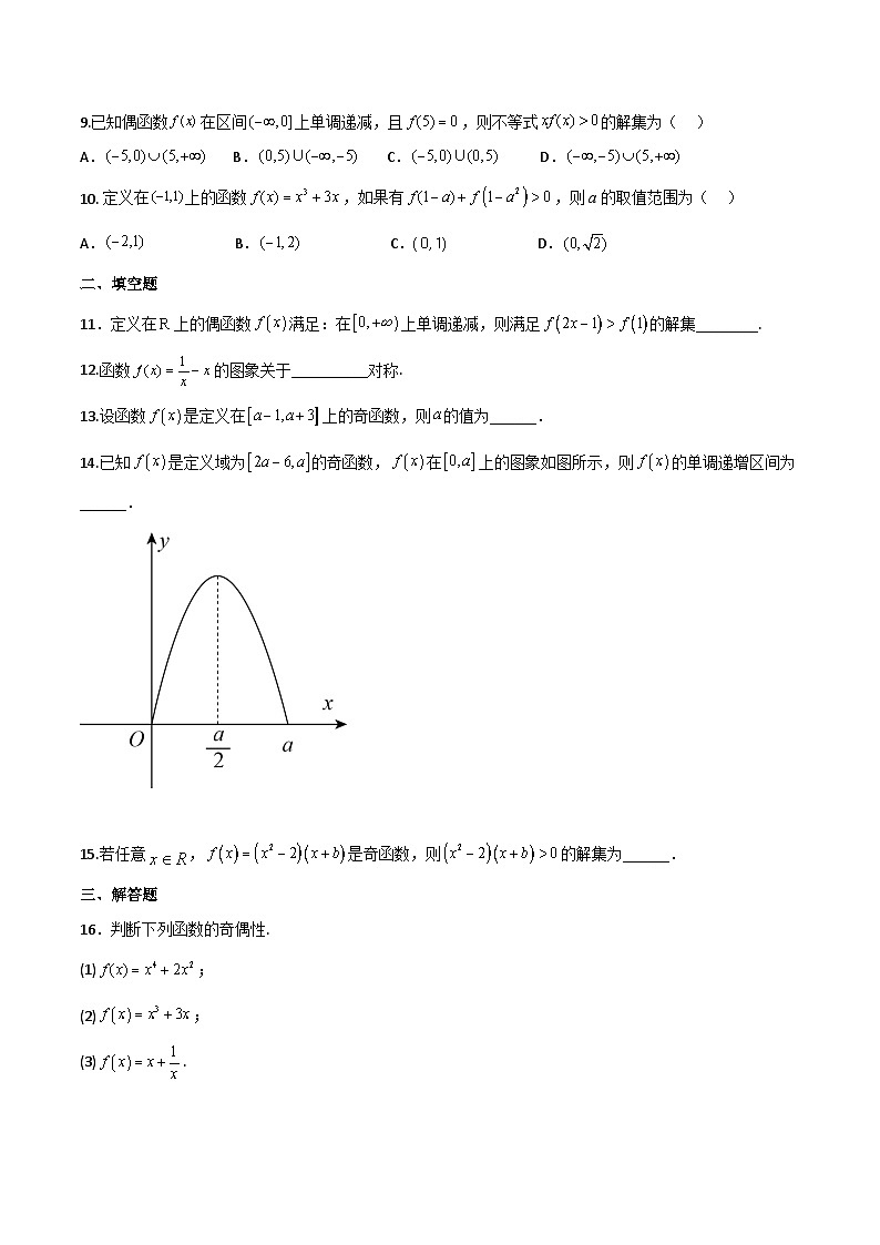 【备战2024年中职高考】中职数学 一轮复习专题训练（考点讲与练）专题08 函数的奇偶性（练）.zip02