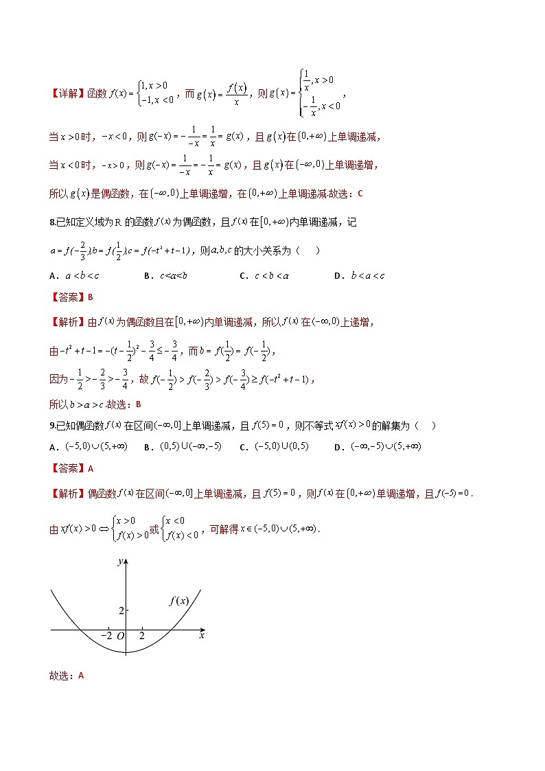 【备战2024年中职高考】中职数学 一轮复习专题训练（考点讲与练）专题08 函数的奇偶性（练）.zip03