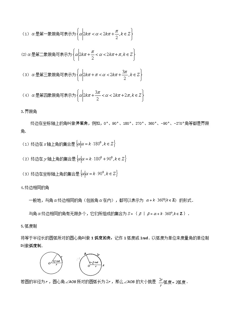 【备战2024年中职高考】中职数学 一轮复习专题训练（考点讲与练）专题13任意角和弧度制（讲）.zip02