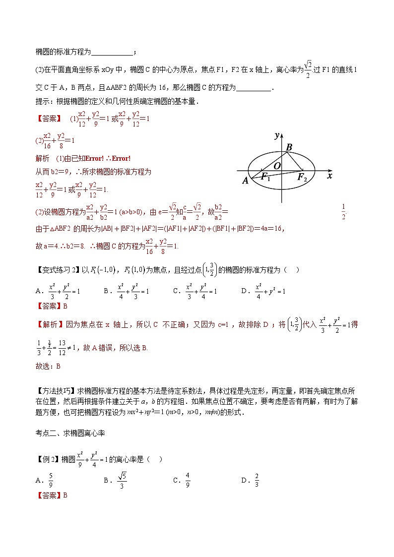 【备战2024年中职高考】中职数学 一轮复习专题训练（考点讲与练）专题30 椭圆（讲）.zip03