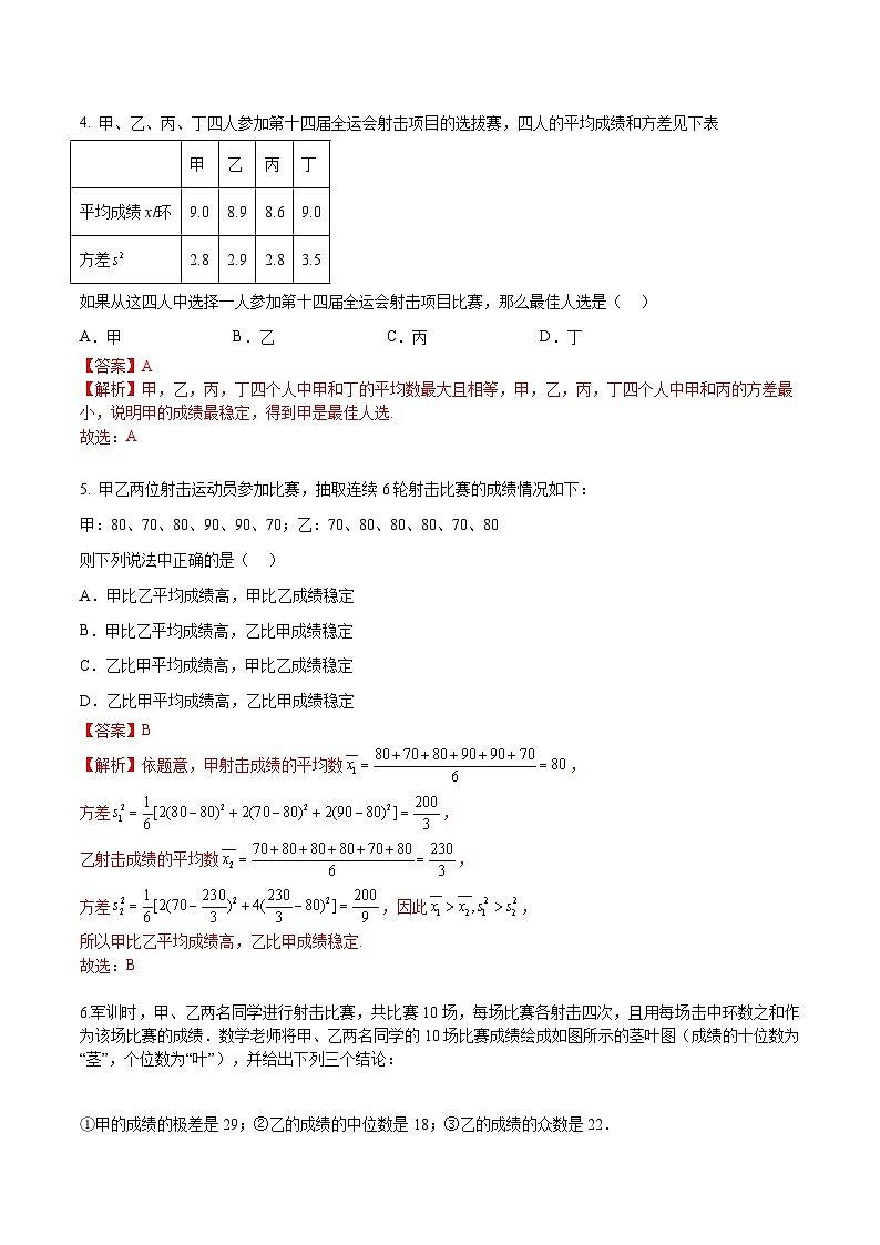 【备战2024年中职高考】中职数学 一轮复习专题训练（考点讲与练）专题37  统计初步（练）.zip02