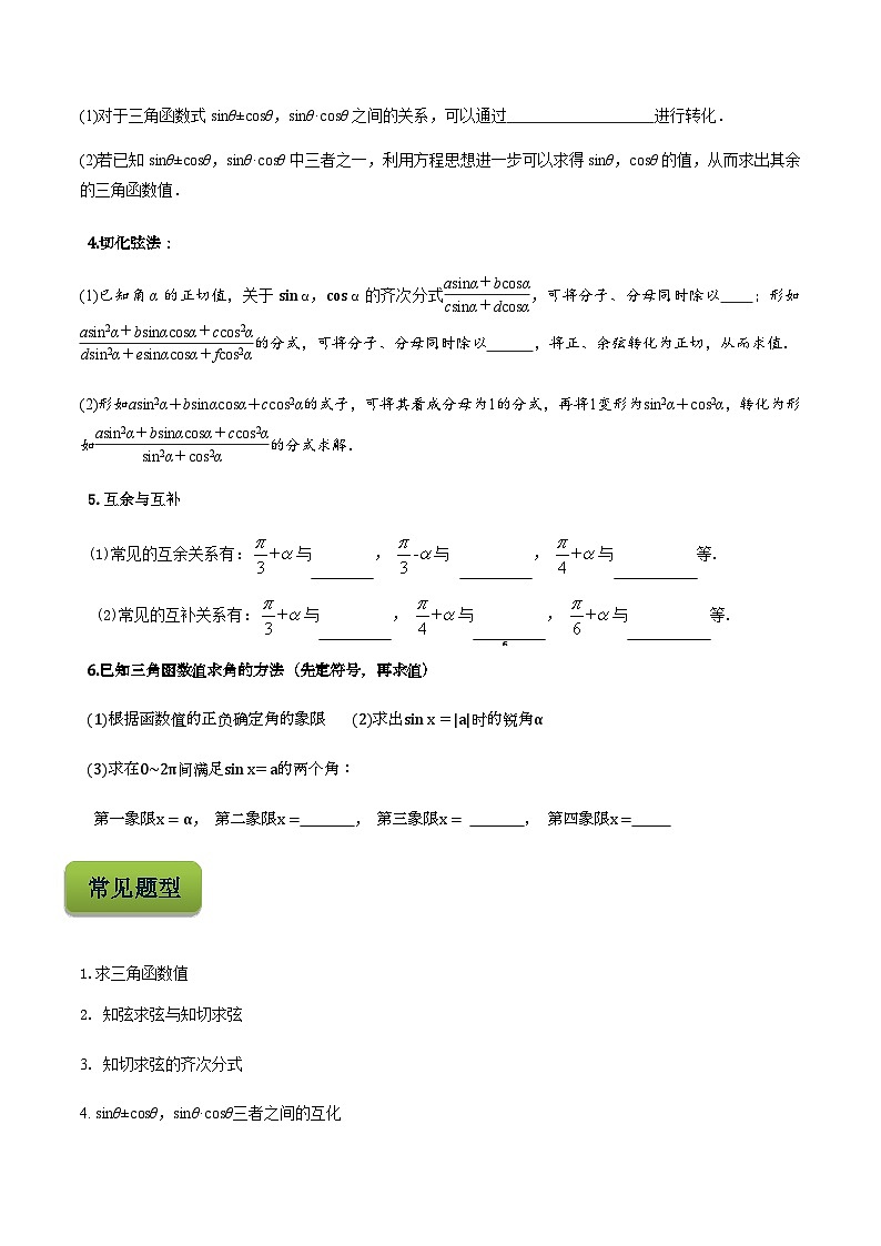 【备战2024年中职高考】中职数学 二轮复习 专题训练 专题12  同角三角函数关系及诱导公式-练习02