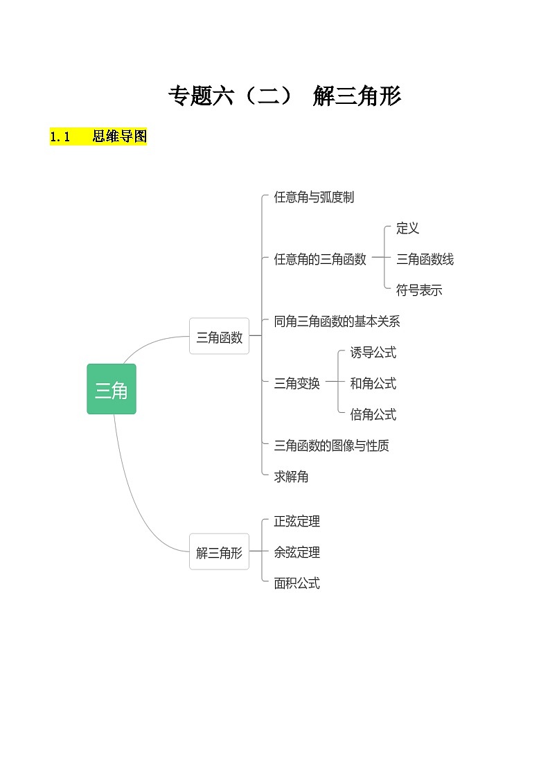 【备战2024年中职高考】中职数学 二轮复习 专题训练 专题06（二） 解三角形（教师版）第1页
