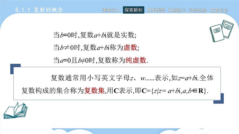 高教版2021 中职数学 拓展模块一上册 第五章5.1复数的概念和意义课件和教案（3课时）07