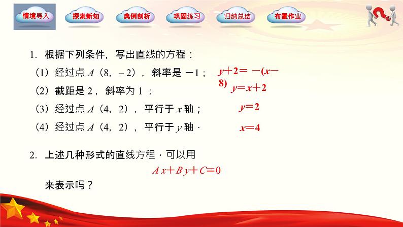 6.2.3 直线的一般式方程（同步课件）-【中职专用】2023-2024学年高一数学同步精品课堂（高教版2021·基础模块下册）02