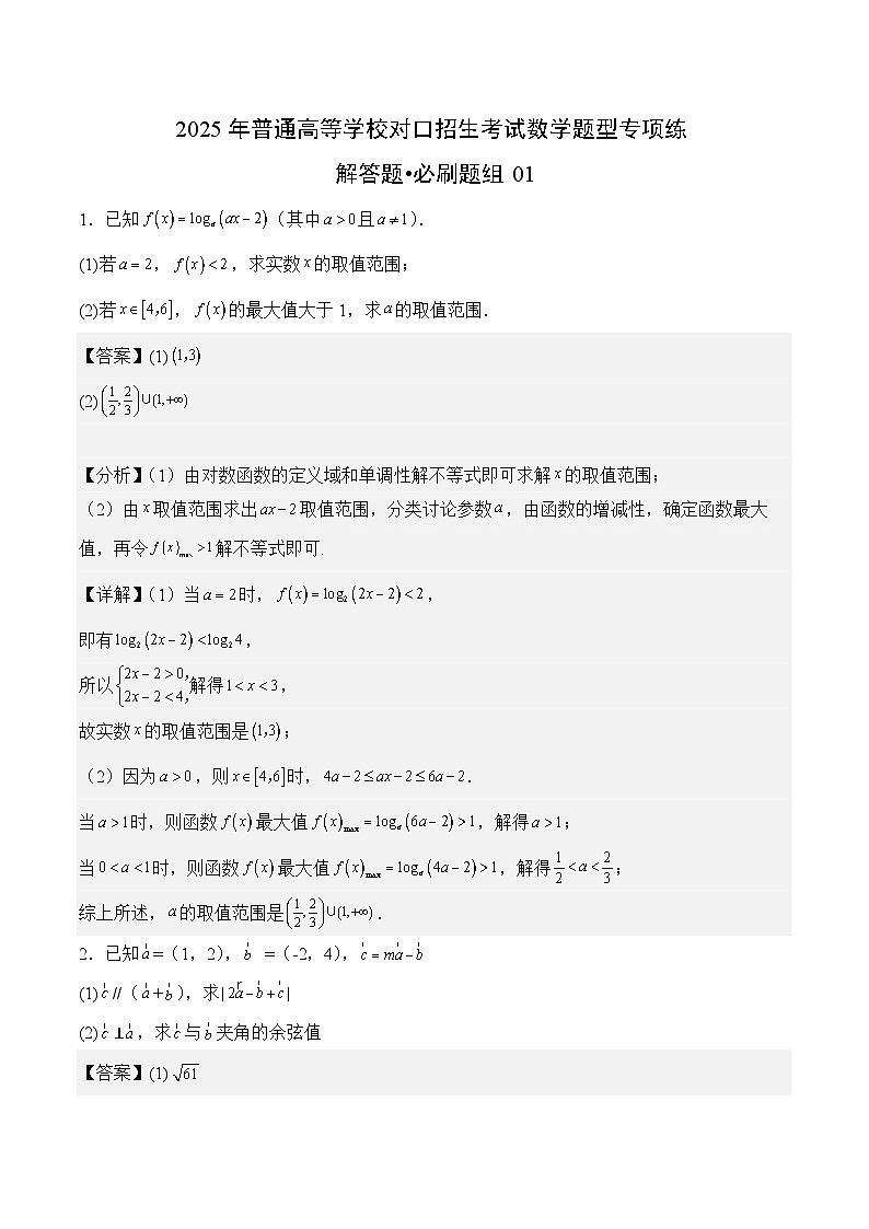 解答题必刷题组（解析版）第1页