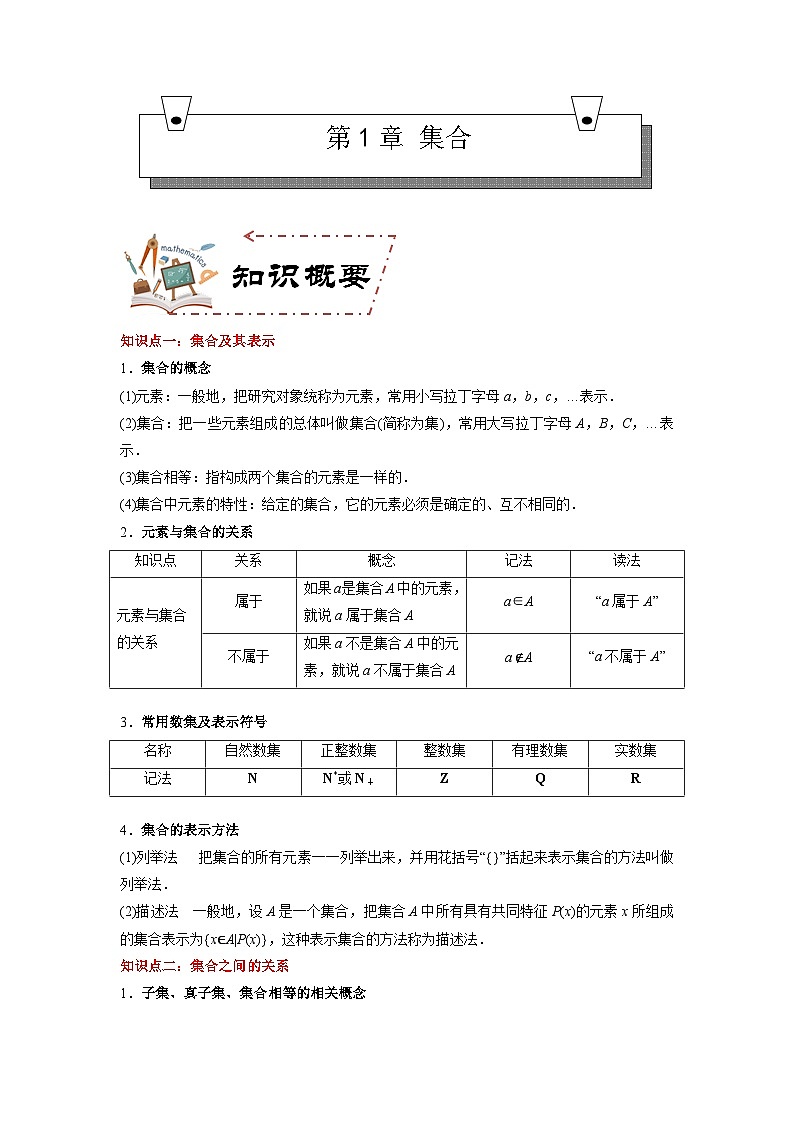 第1章 集合（习题知识考点）-【中职专用】高中数学单元复习讲与测（高教版2021·基础模块上册）01