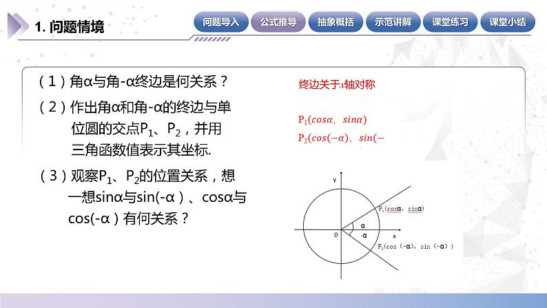 【中职数学】北师大版基础模块上册 5.5.3《诱导公式》（关于X轴对称的角）（课件+教案）05