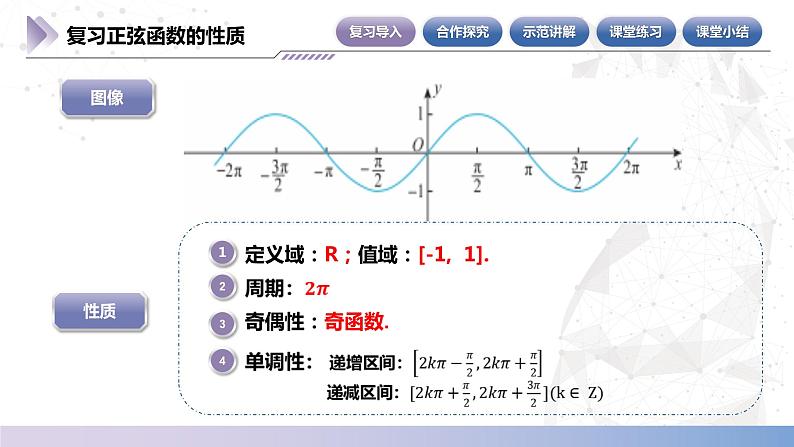 【中职数学】北师大版基础模块上册 第5单元《三角函数》第18课时 余弦函数的性质 课件第4页