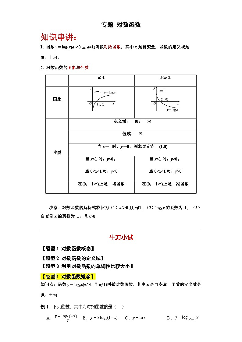 对数函数-【中职专用】高一数学（高教版2021•基础模块 下册）01