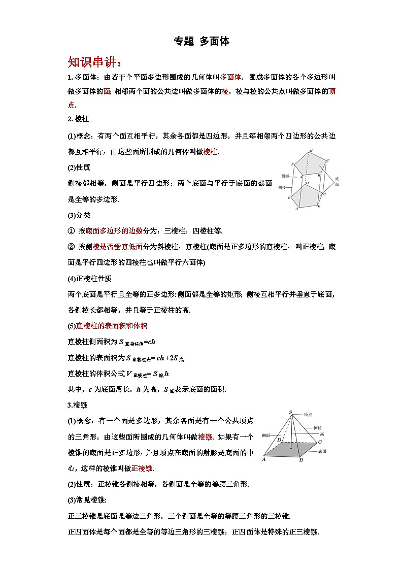 专题12 多面体（原卷版）第1页