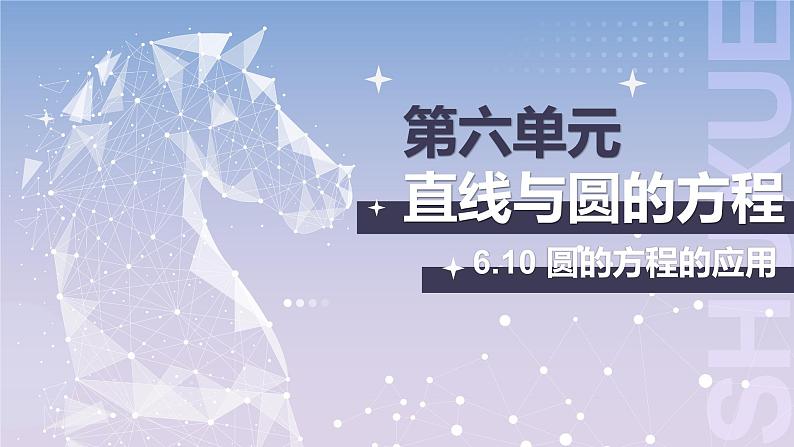 北师大版中职《数学》下册课件《直线与圆》单元6.10 圆的方程的应用 课件第1页