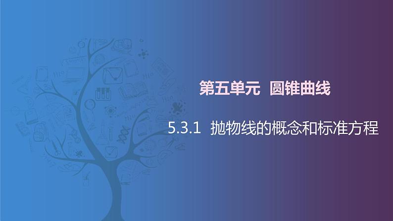 北师大版中职数学拓展模块一 上册 5.3.1 抛物线的概念和标准方程（课件+教案）01