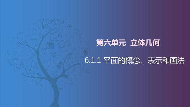 北师大版《中职数学（拓展模块一 上册）》第48课 平面的概念、表示和画法 课件第1页