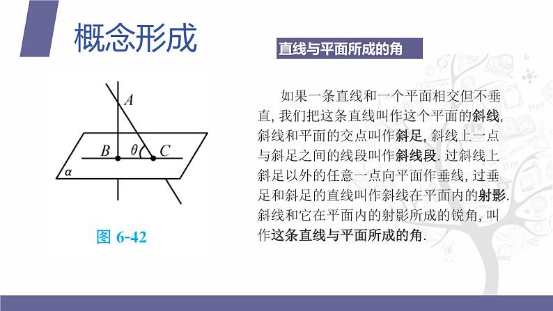 北师大版中职数学拓展模块一 上册 6.3.3 直线与平面所成的角（课件+教案）04