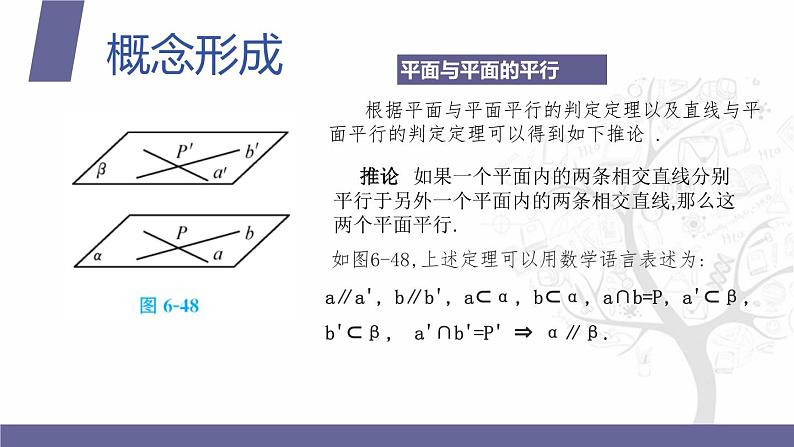 北师大版中职数学拓展模块一 上册 6.4.1 平面与平面平行（课件+教案）08