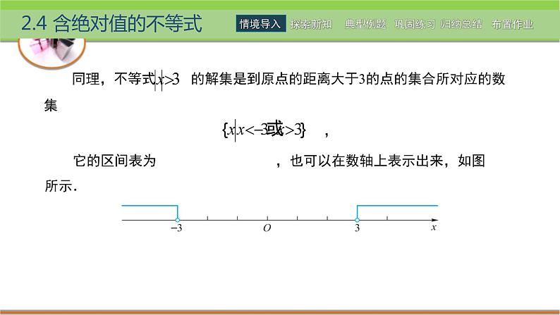 中职数学 高教版（2021·十四五）基础模块上册 2.4含绝对值的不等式 PPT课件+教案+课内练习题答案05