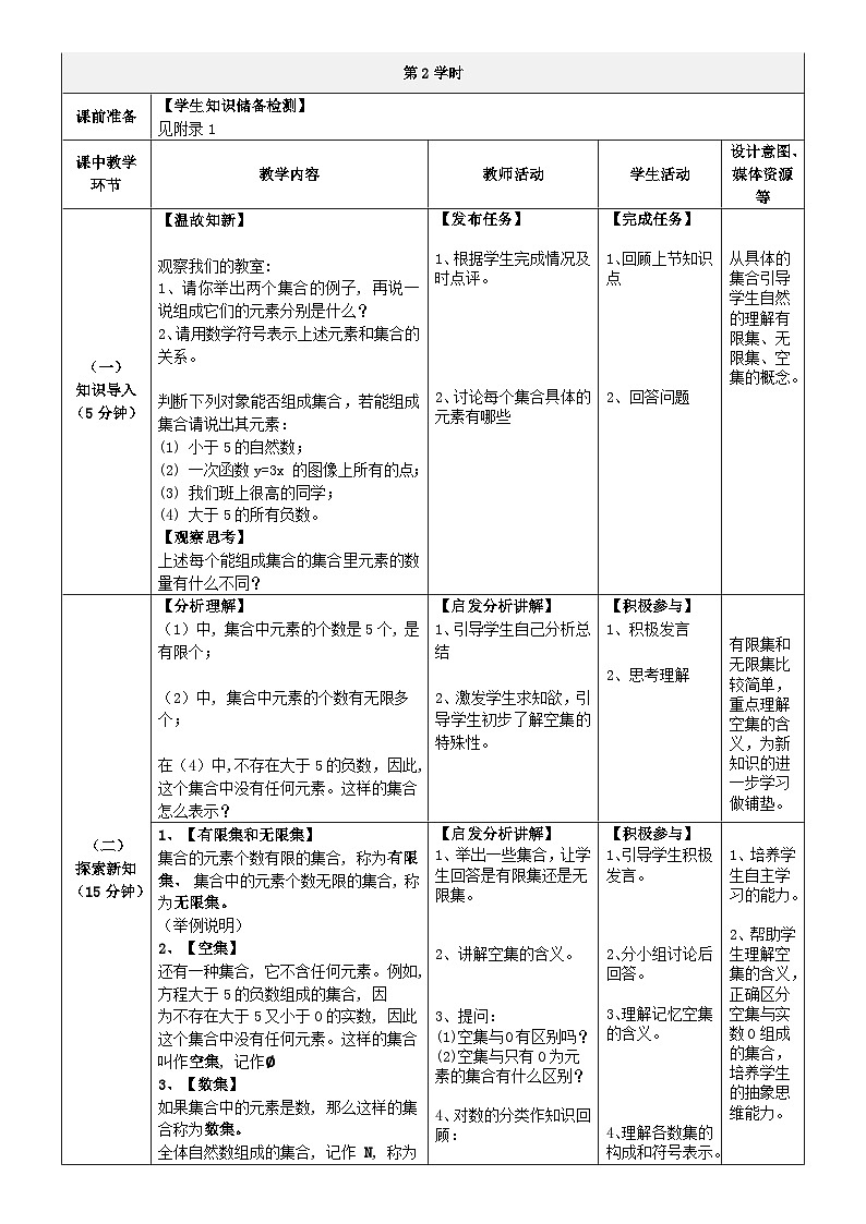 中职数学北师大版基础模块上册1.1.2 常见集合 课件+教案02