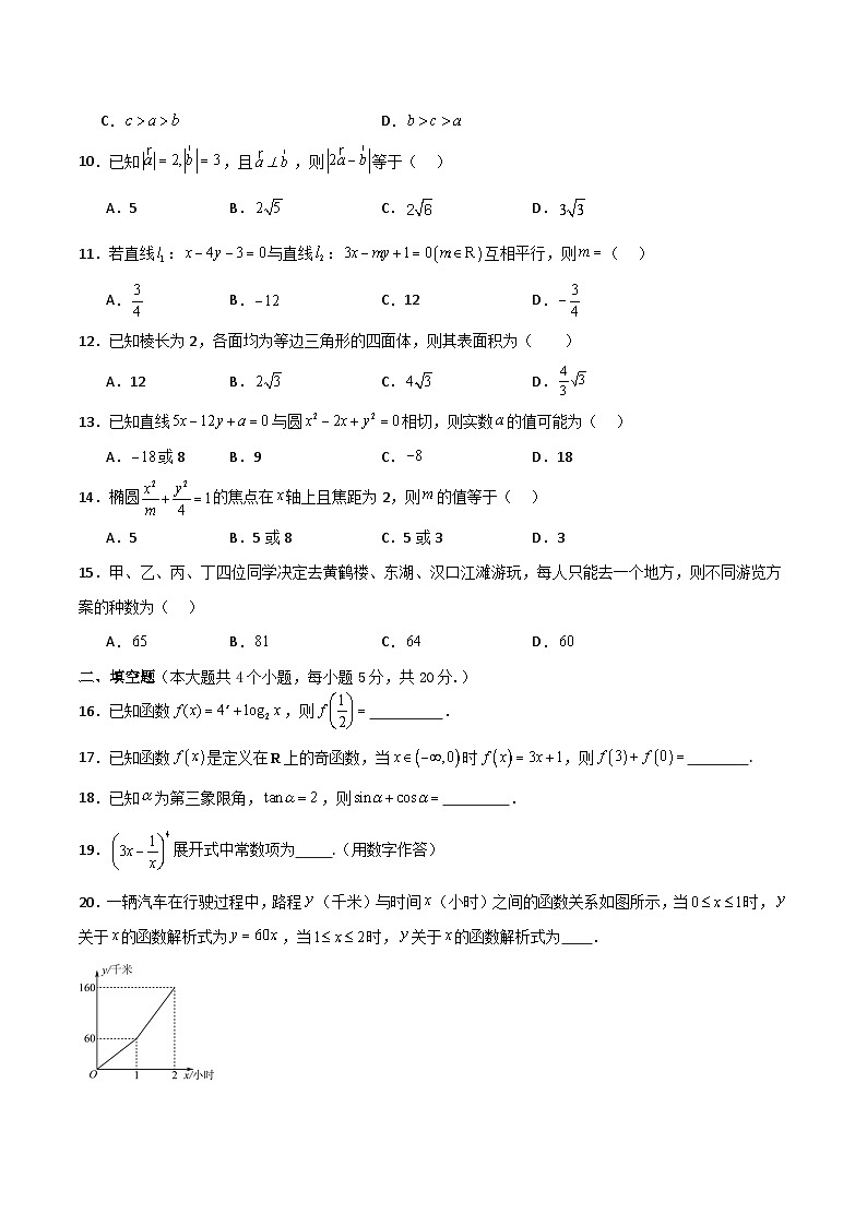 备战2024年中职高考对口数学冲刺模拟卷6（四川适用）02