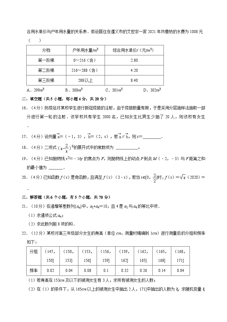 2021-2022学年四川省自贡市职业技术学校（升学班）高二（下）期末数学试卷03