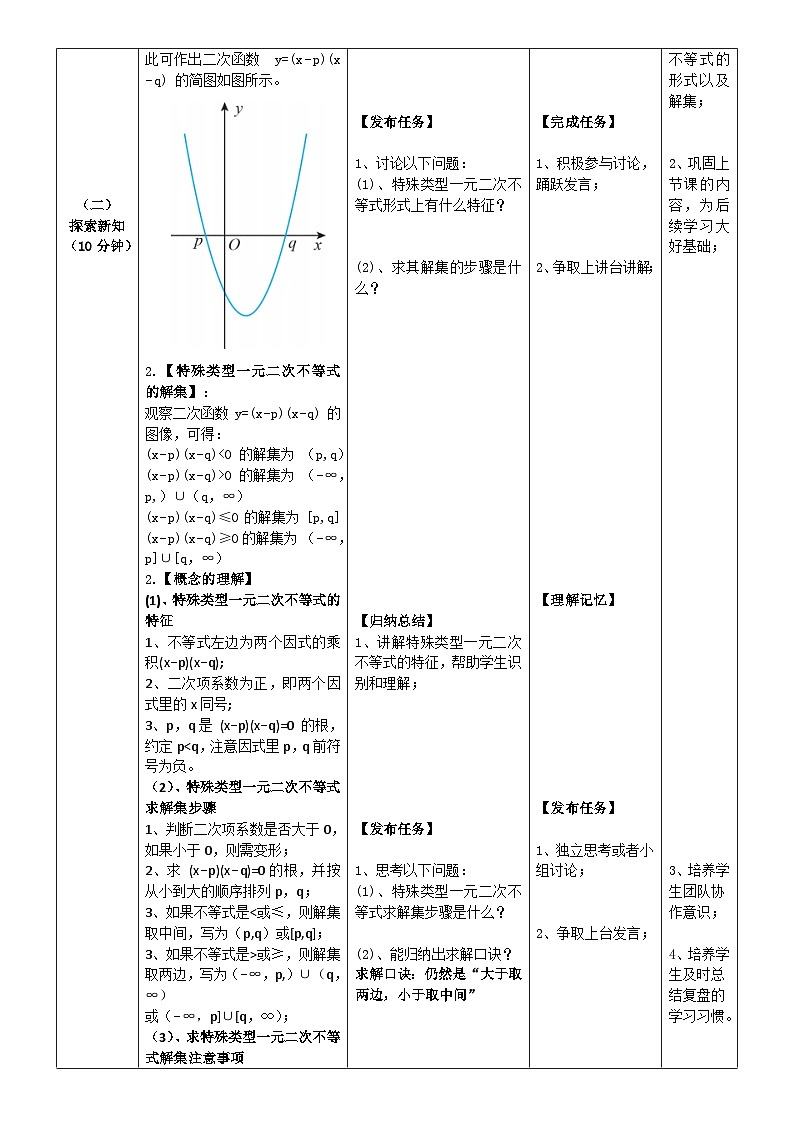 中职数学北师大版基础模块上册2.3.3 特殊类型一元二次不等式的解法 课件+教案03