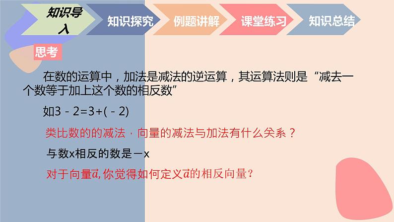 中职数学拓展模块4.2.2  平面向量的减法 课件03