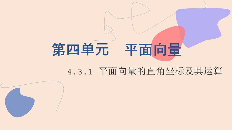 中职数学拓展模块4.3.1 平面向量的直角坐标及其运算 课件01