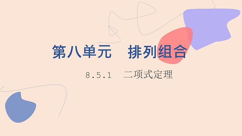 中职数学拓展模块8.5.1  二项式定理 课件第1页