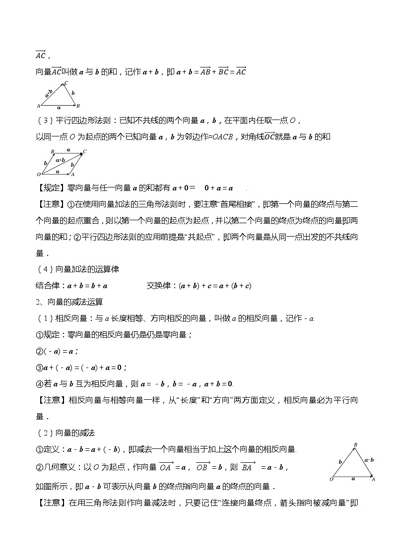讲析02 平面向量（考点分析）习题-【中职专用】高二数学上学期（高教版2021）03