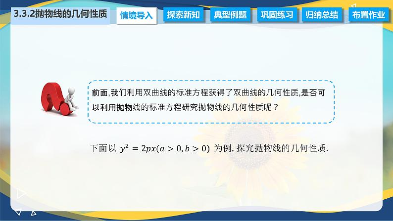 3.3.2 抛物线的几何性质（课件）-【中职专用】高二数学（高教版2021拓展模块一上册）02