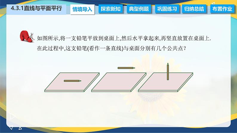 4.3.1 直线与平面平行（课件）-【中职专用】高二数学（高教版2021拓展模块一上册）第2页